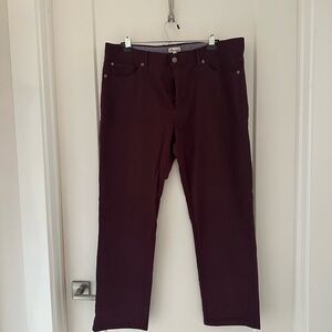 Peter Millar Men's Dark Red Straight Jeans
